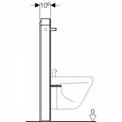 Сантехнический модуль Geberit Monolith для биде, 101 см, с держателем для полотенец: стекло, черный, алюминий