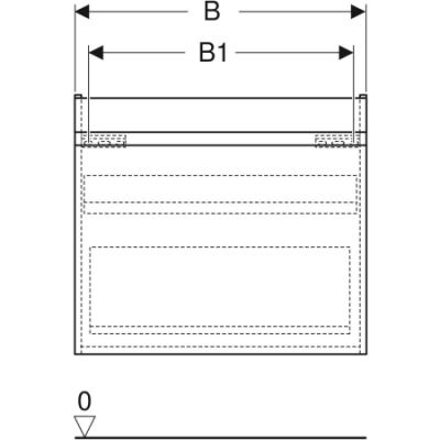 Шкафчик для раковины Geberit Renova Plan, с одним выдвижным ящиком и одним внутренним выдвижным ящиком: B=92.8см, H=60.6см, T=44.6см, Ширина pаковина=100см, Белый / Высокоглянцевое покрытие