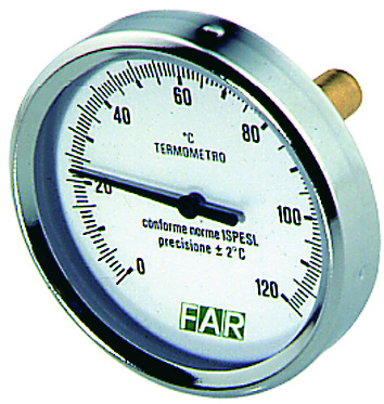 Термометр (0-120°С) 80 мм, зонд 50 мм, торцевое присоединение НР 1/2"