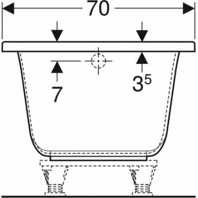 Прямоугольная ванна Geberit Renova Plan: L=160см, B=70см